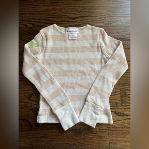 American Girl Beige Striped Long Sleeved Thermal Shirt Sz. S